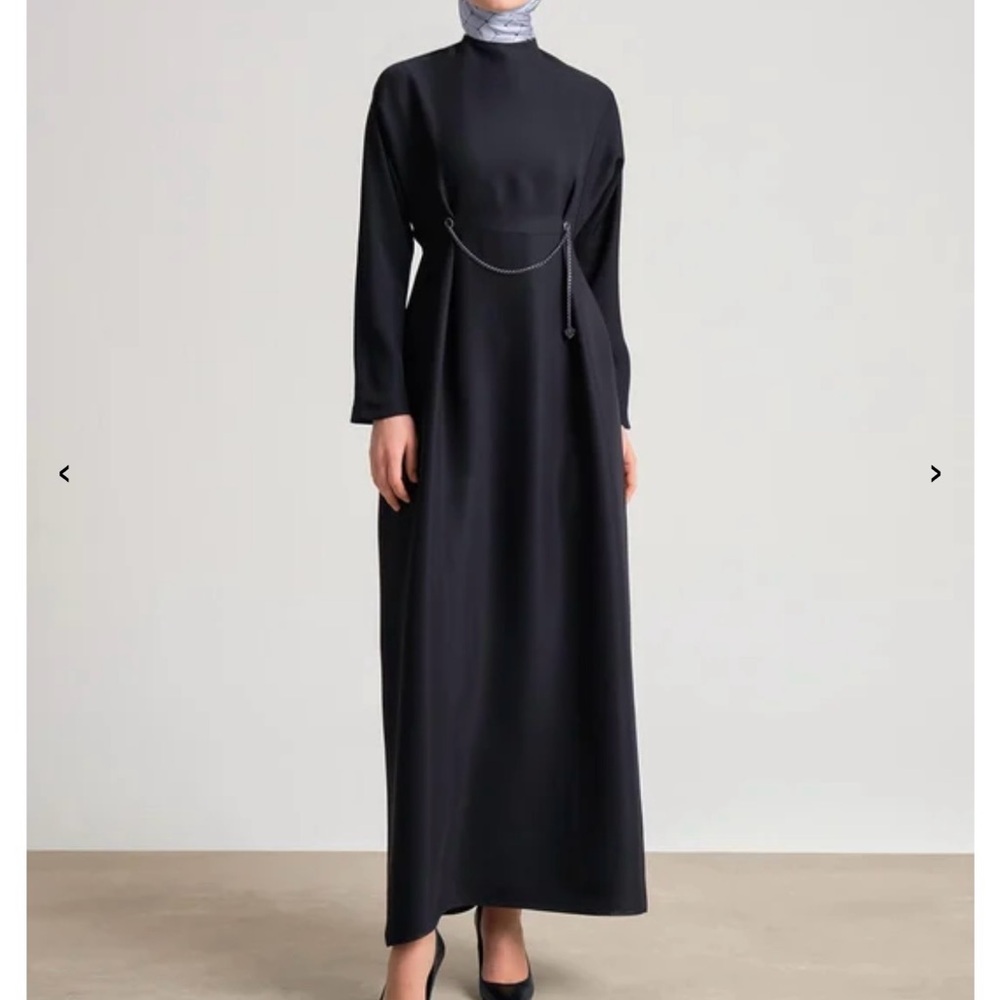 Black Silver Chain Evening dress